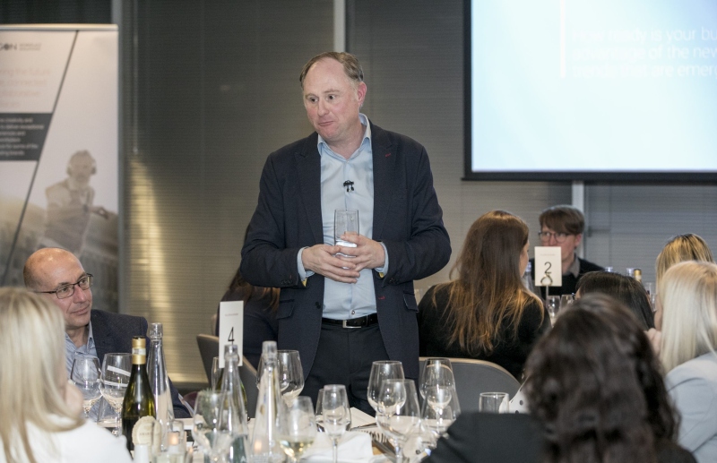 Actionable Futurist Andrew Grill at the Paragon dinner debate at Allen & Overy in Spitafields. Photo: Ella Pellegrini
