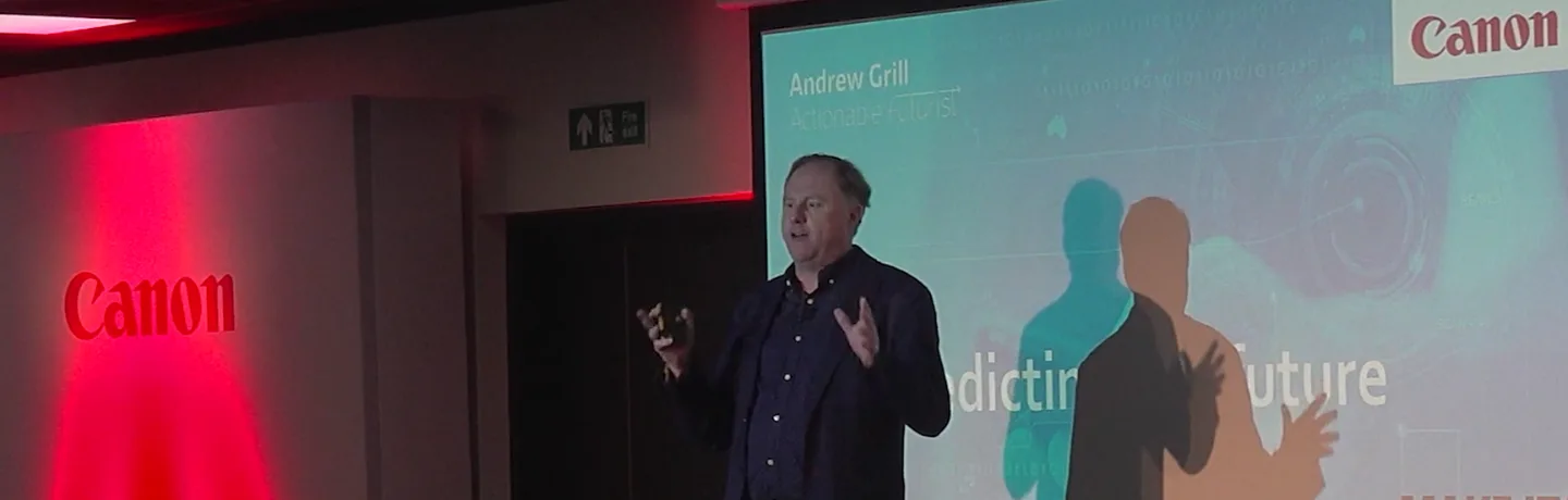 AI Expert Andrew Grill delivers a keynote for Canon