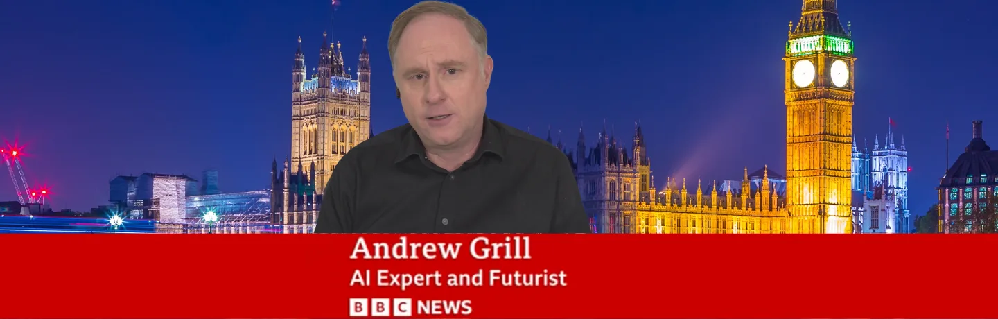Andrew Grill on BBC TV speaking about AI