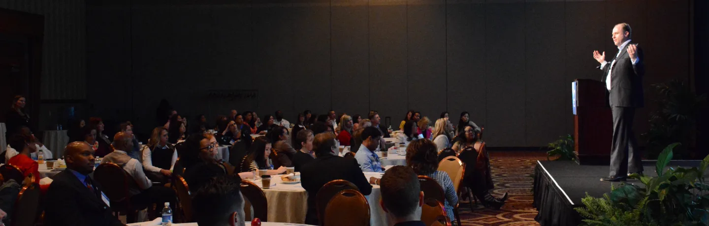 Andrew Grill on stage in Las Vegas