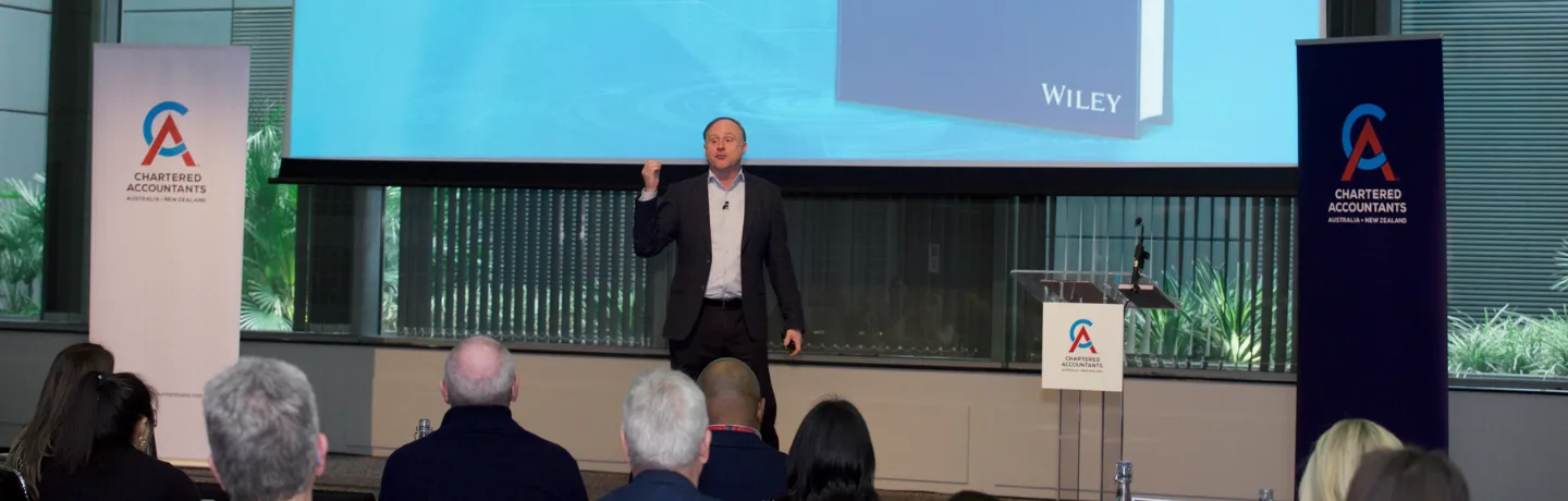 Andrew Grill presenting at the Charted Accountants Annual Event in London