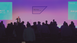 Andrew Grill delivering the SAP Concur Fusion Exchange keynote