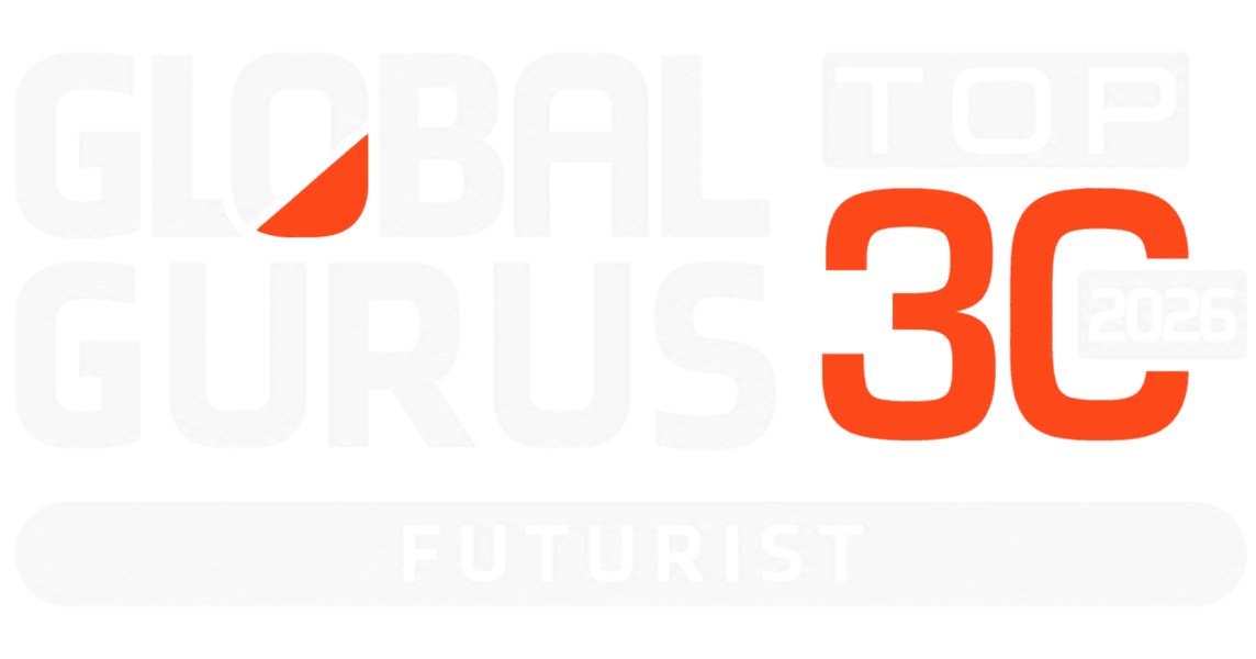 Global Top 30 Gurus Futurist 2026 logo badge.