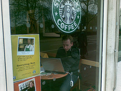 3G dongle being used in starbucks